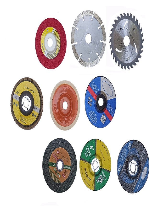 Inditrust مجموعة إنديتراست العملاقة المكونة من 9 قطع (أقراص/عجلات تجليخ مناسبة لقطع الخشب/المعدن/الطوب/الرخام، مجموعة من 9 قطع للتجليخ والتلميع والصقل) - Image 2